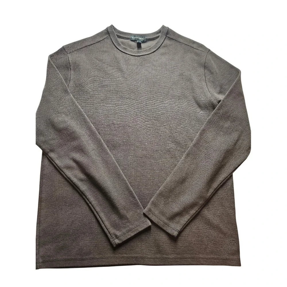 Banana Republic Mens Brown Textured Long Sleeve Crewneck Knit Top Size M